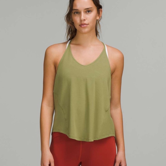 Lululemon NWT Modal-Silk Yoga Tank Top Bronze Green Size 6 SOLD OUT ONLINE - Picture 1 of 10